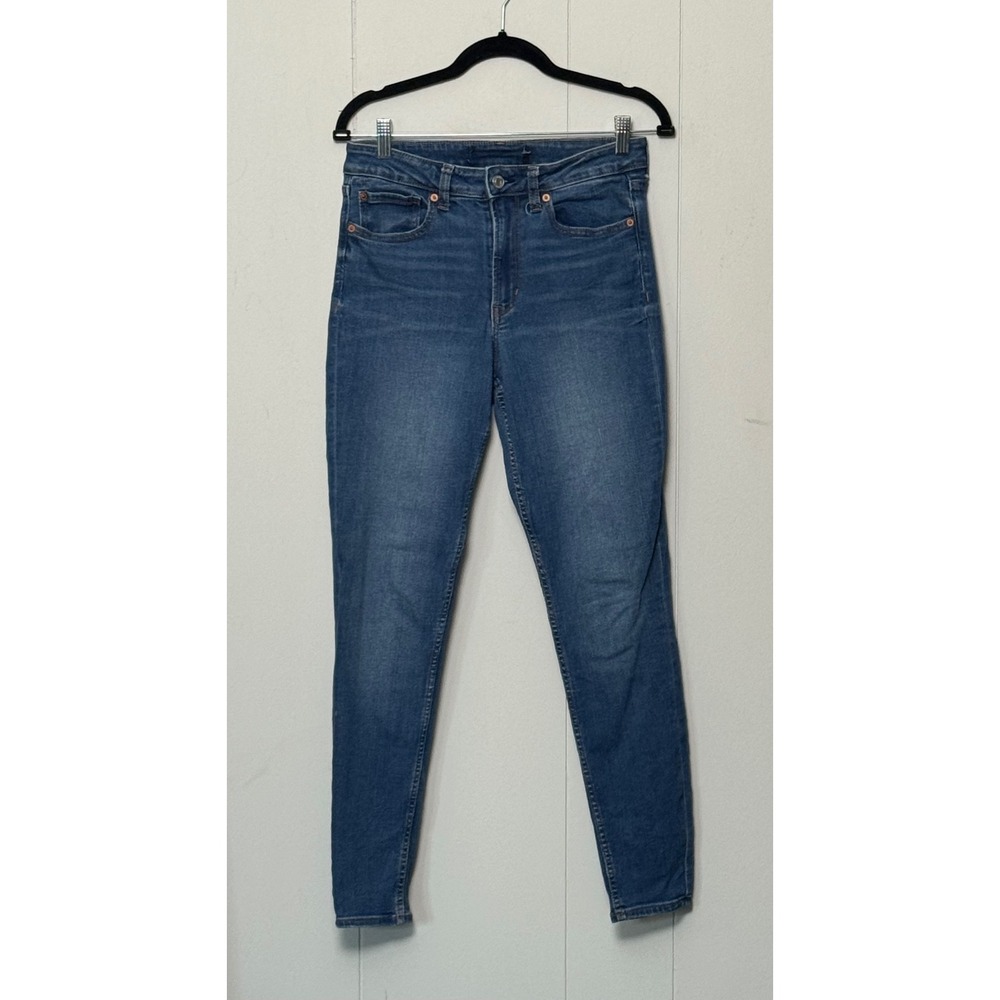 Gap True Skinny Jeans High Rise Medium Wash Blue Stretch Denim Size 6/28 Long
